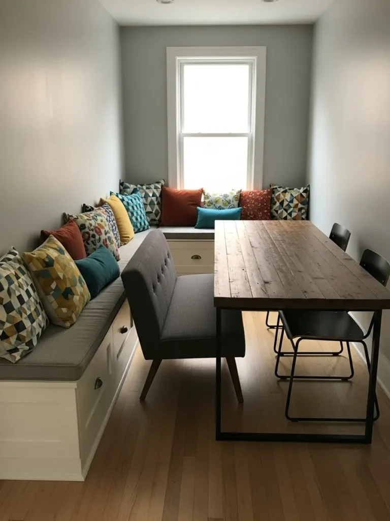 Bench Seating Against the Wall Layout