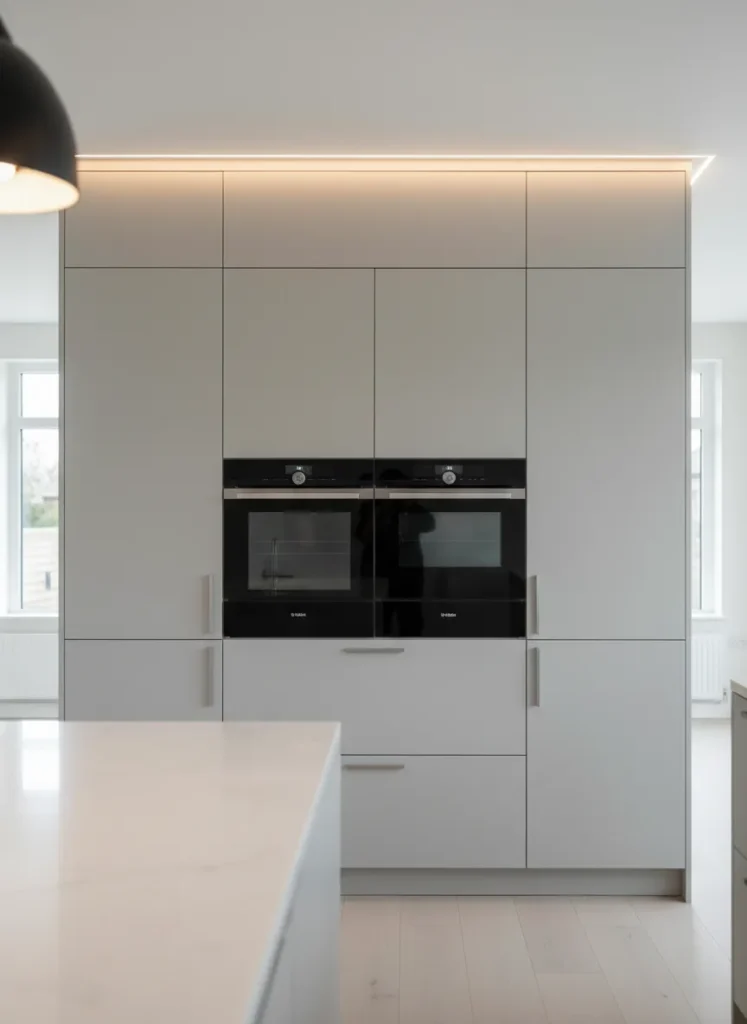 Black Double Oven in a Wall Unit
