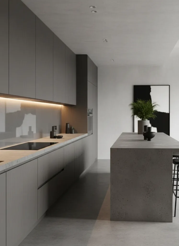 Concrete Countertops with Matte Black