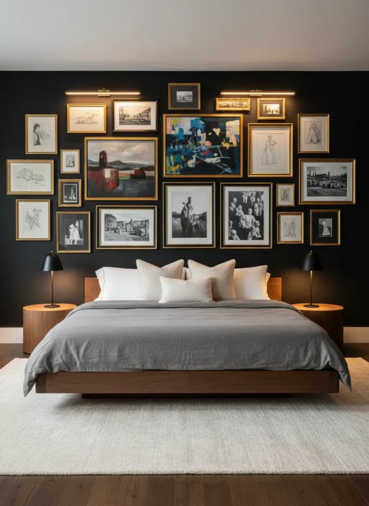 Dark Art Gallery Wall