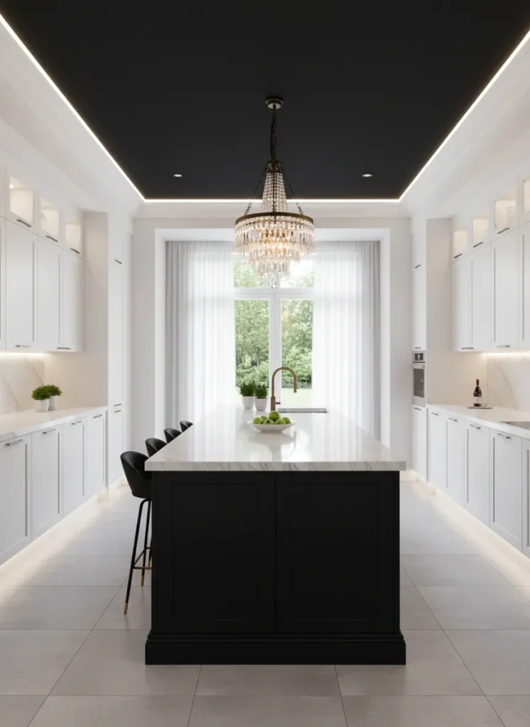 Dramatic Black Ceiling