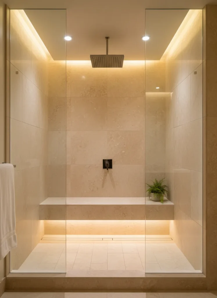 Frameless Rainfall Shower