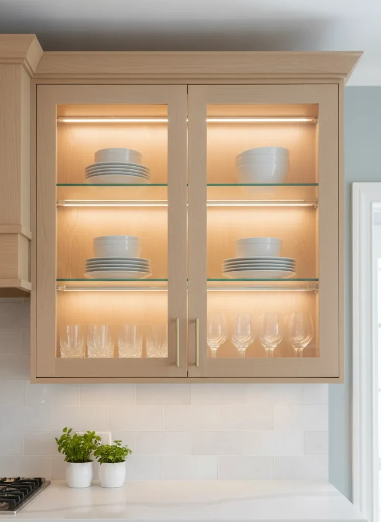 Glass Front Upper Cabinets