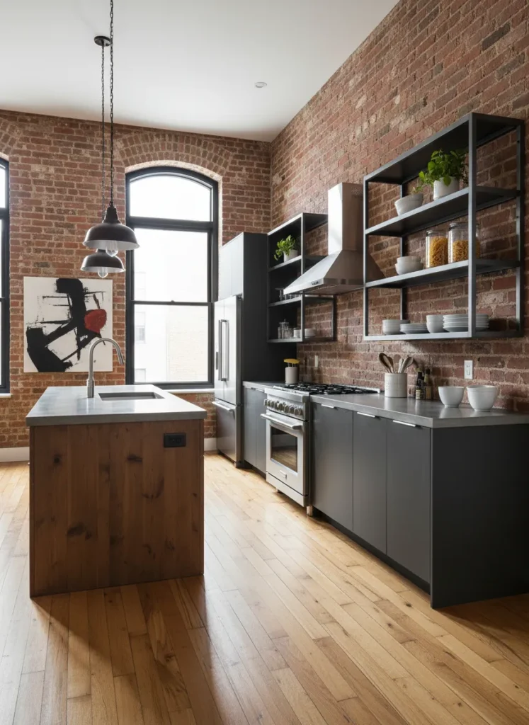 Industrial Style with Exposed Brick