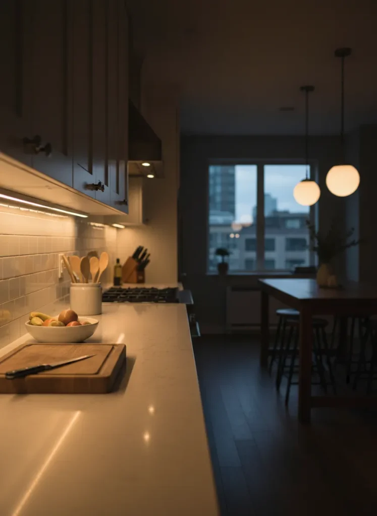 Layered Under-Cabinet Lighting