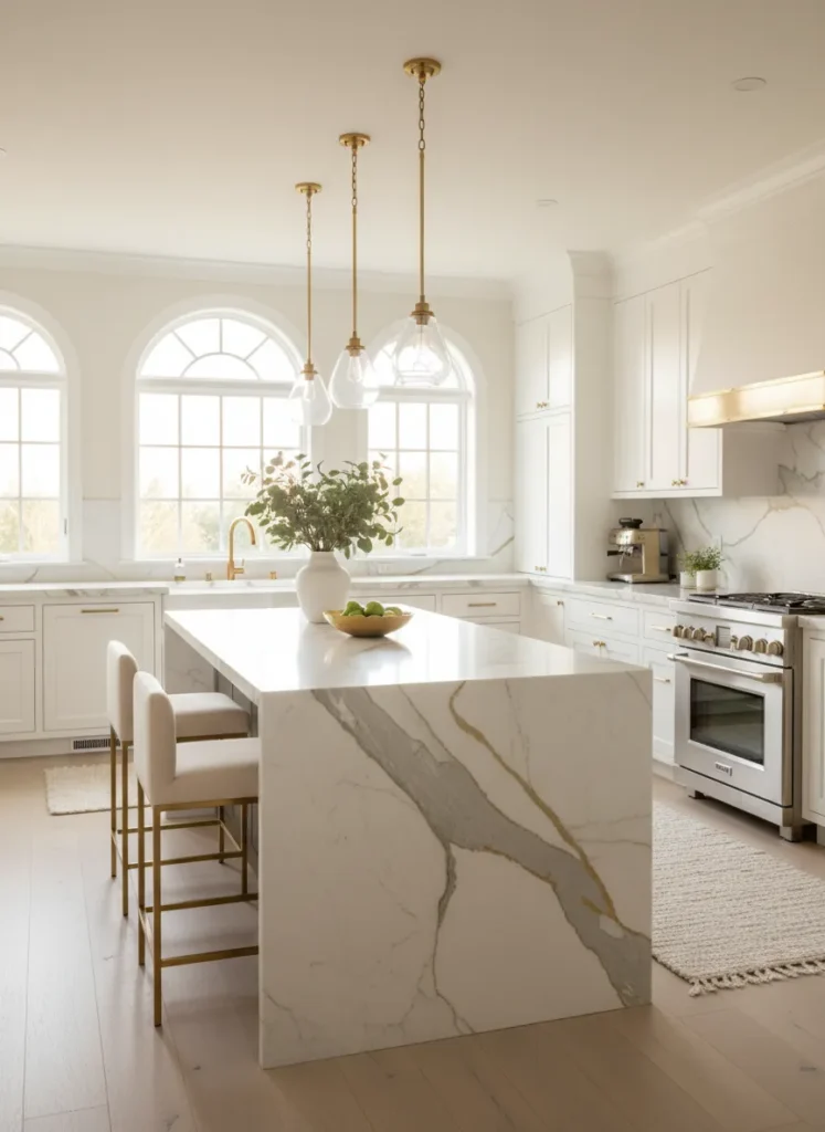 Marble Countertops with Gold Veining