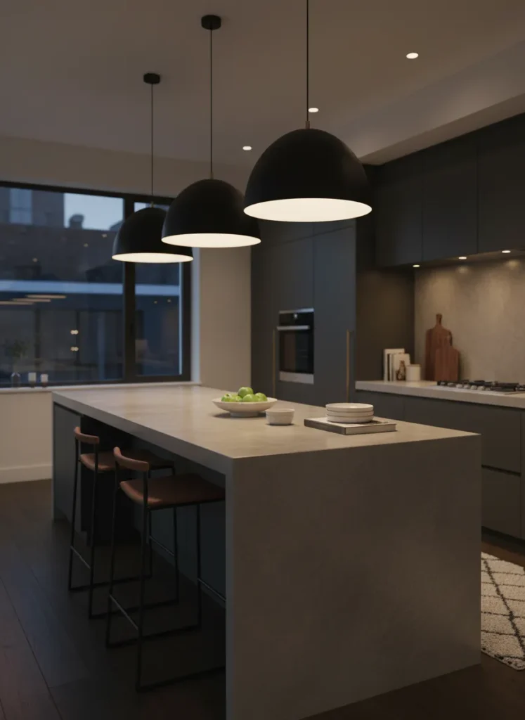 Mood Lighting with Black Fixtures