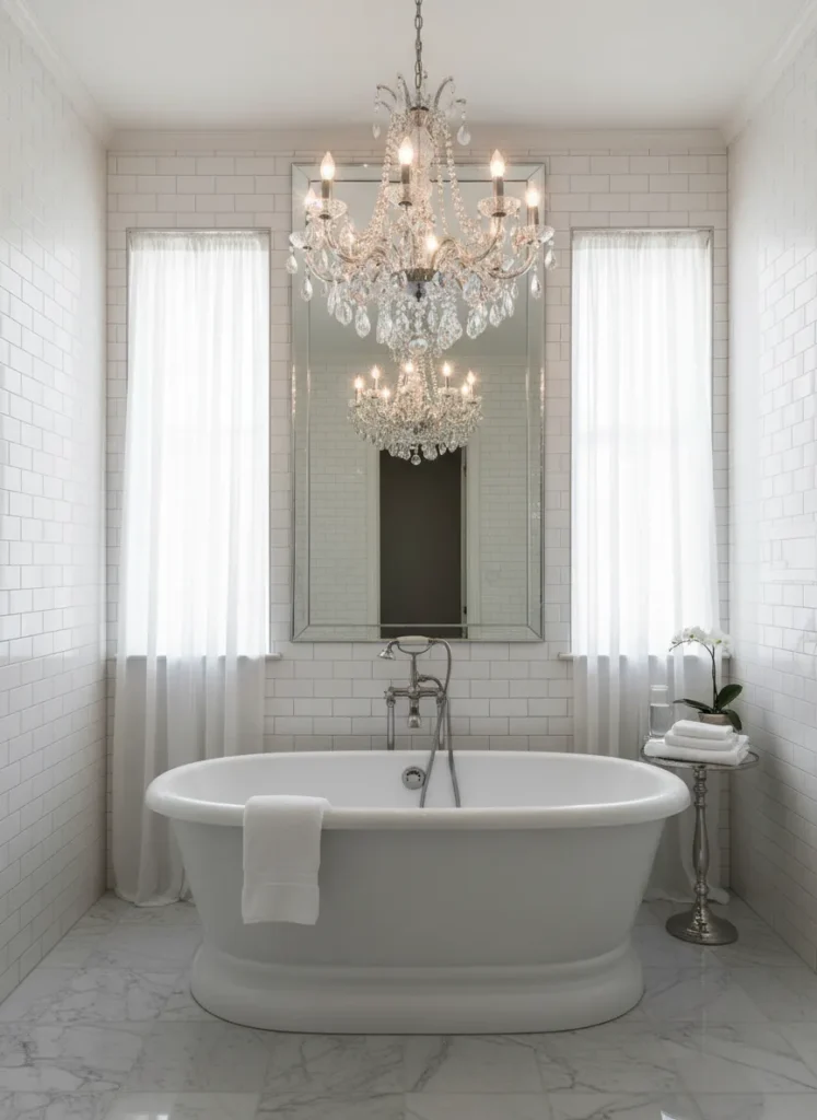 Place a Chandelier Above the Tub