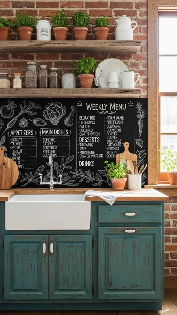 Rustic Chalkboard Wall