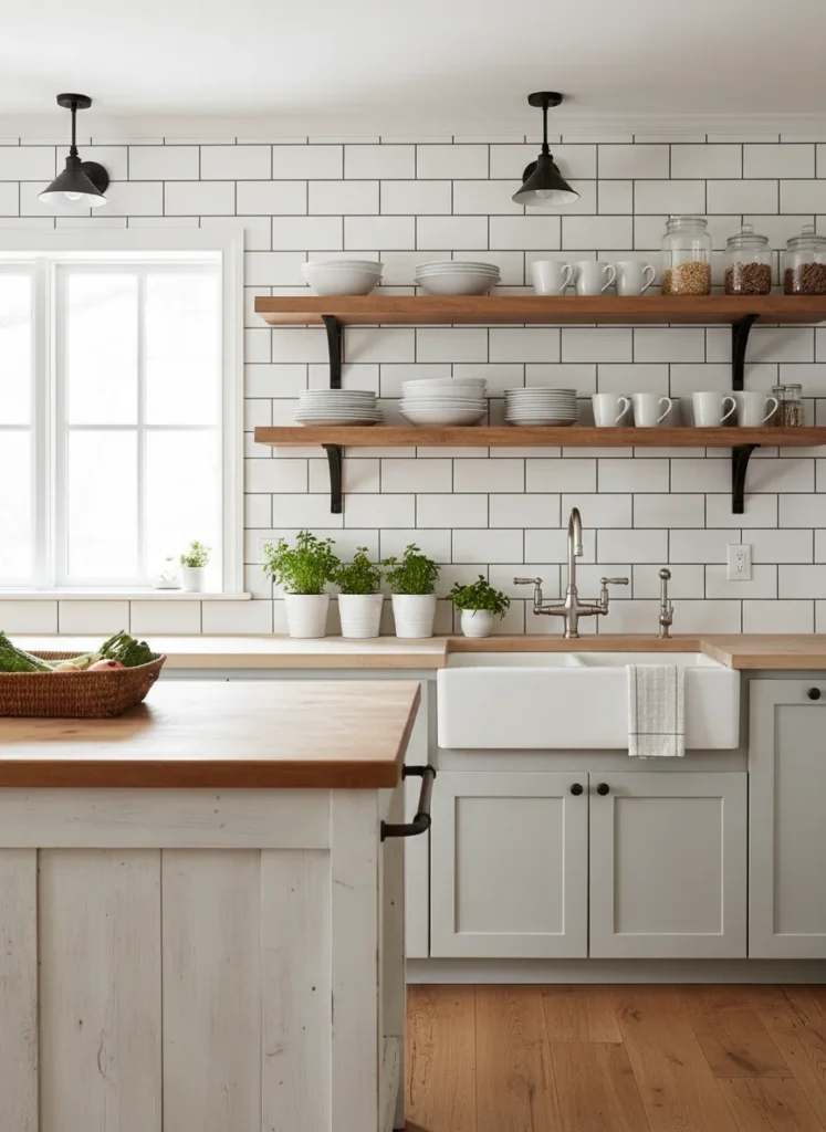 Subway Tile with Dark Grout