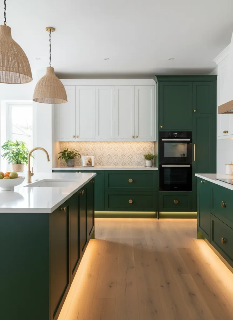 Two-Tone Cabinets with Black Ovens