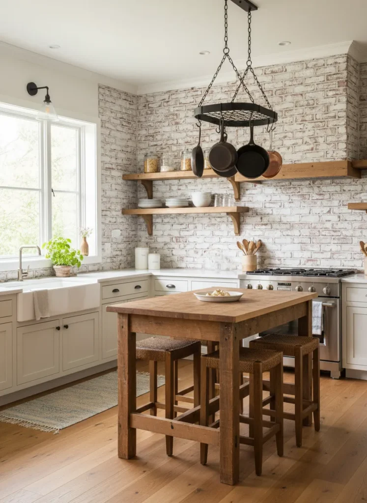 Whitewashed Brick Veneer