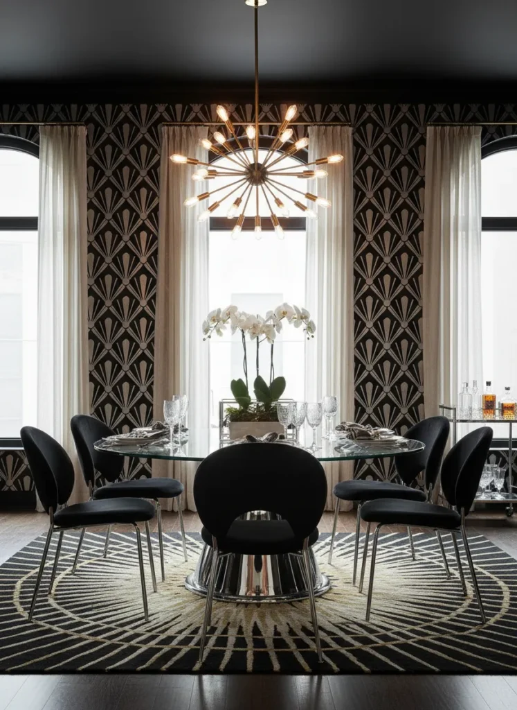 Art Deco Black and Chrome