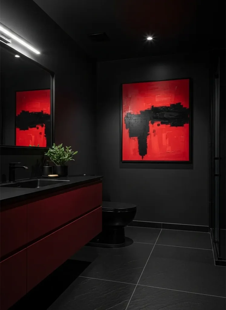 Black and Burgundy Drama