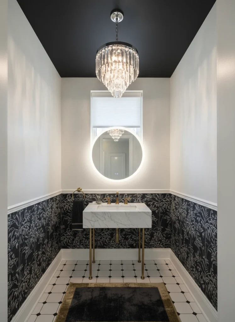 Bold Painted Black Ceiling