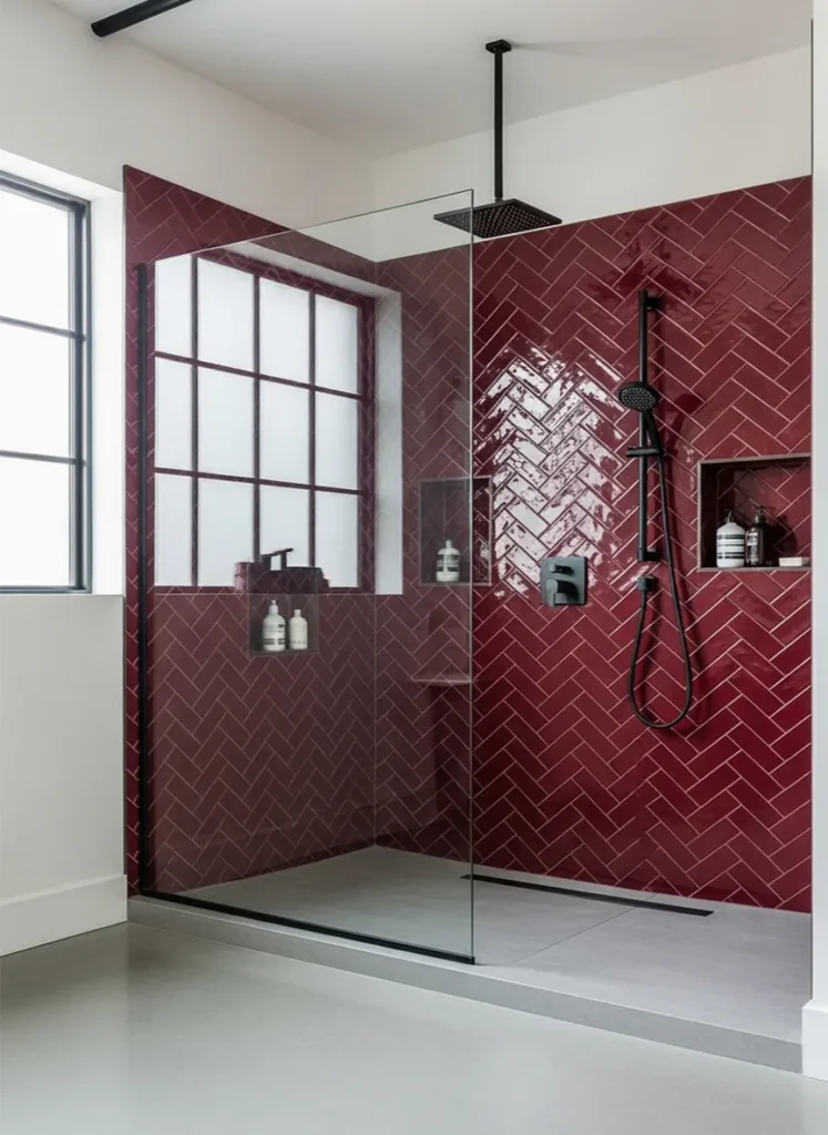 Burgundy Subway Tiles