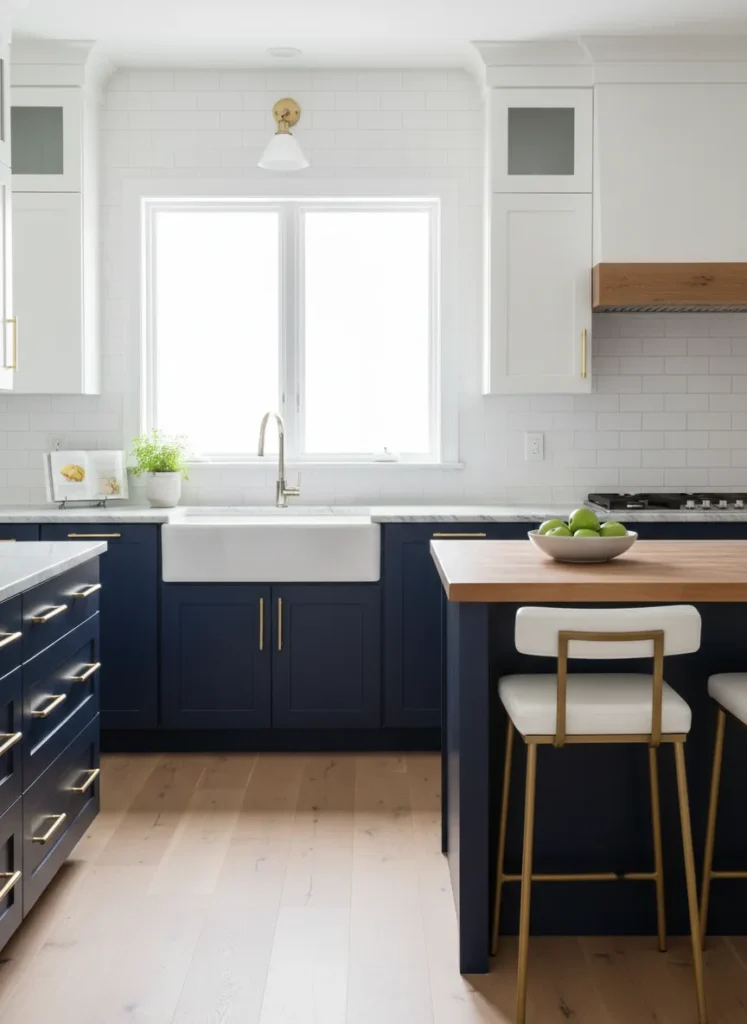 Classic Navy Blue and White