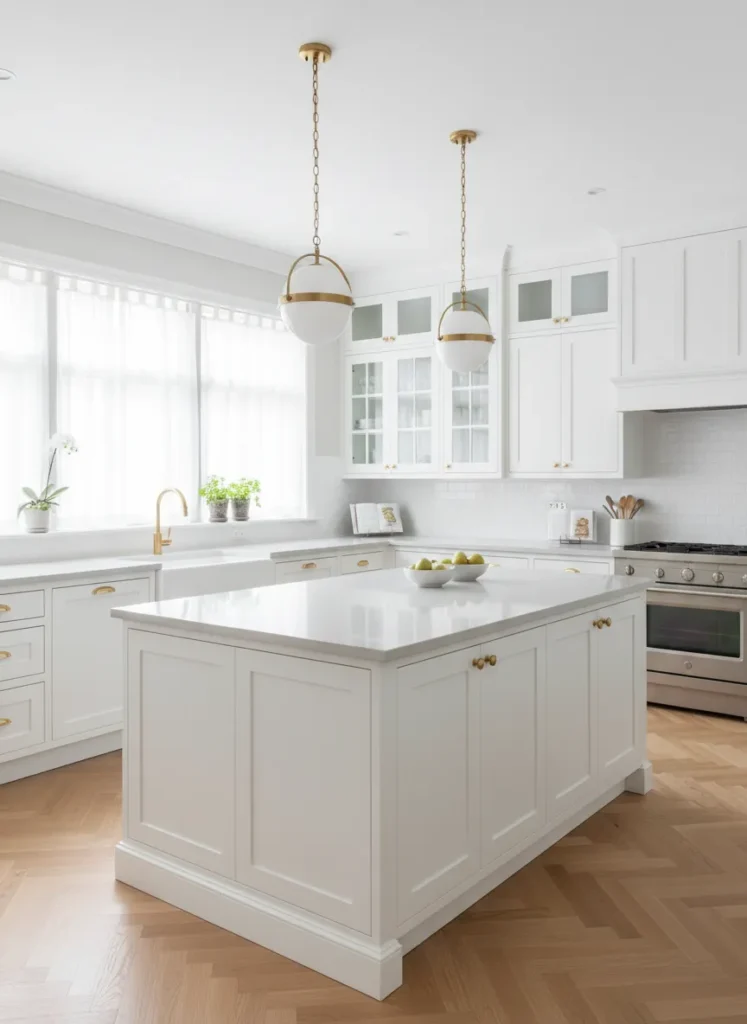 Classic White with Gold Accents