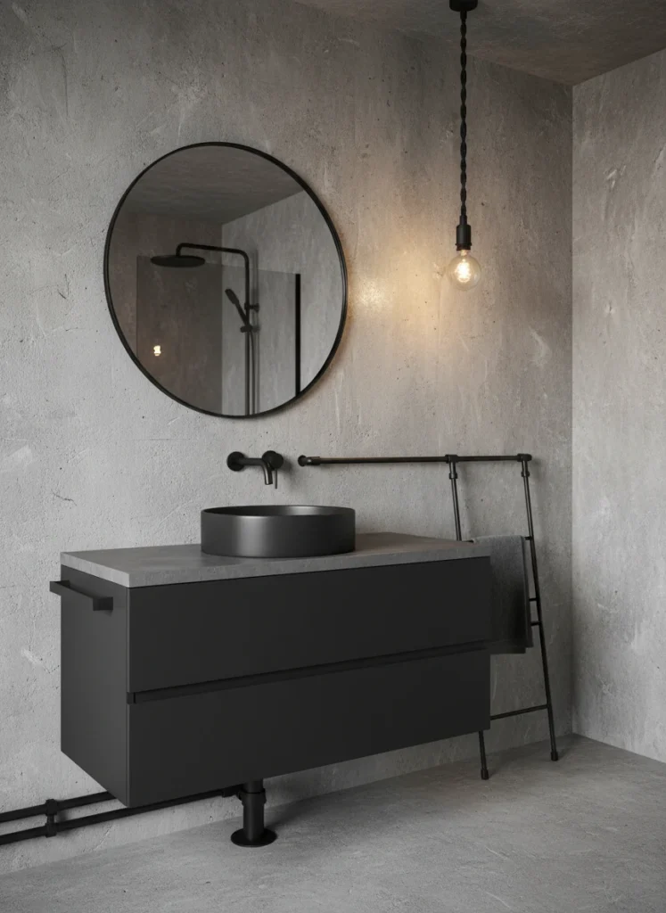 Concrete and Black Industrial Mix