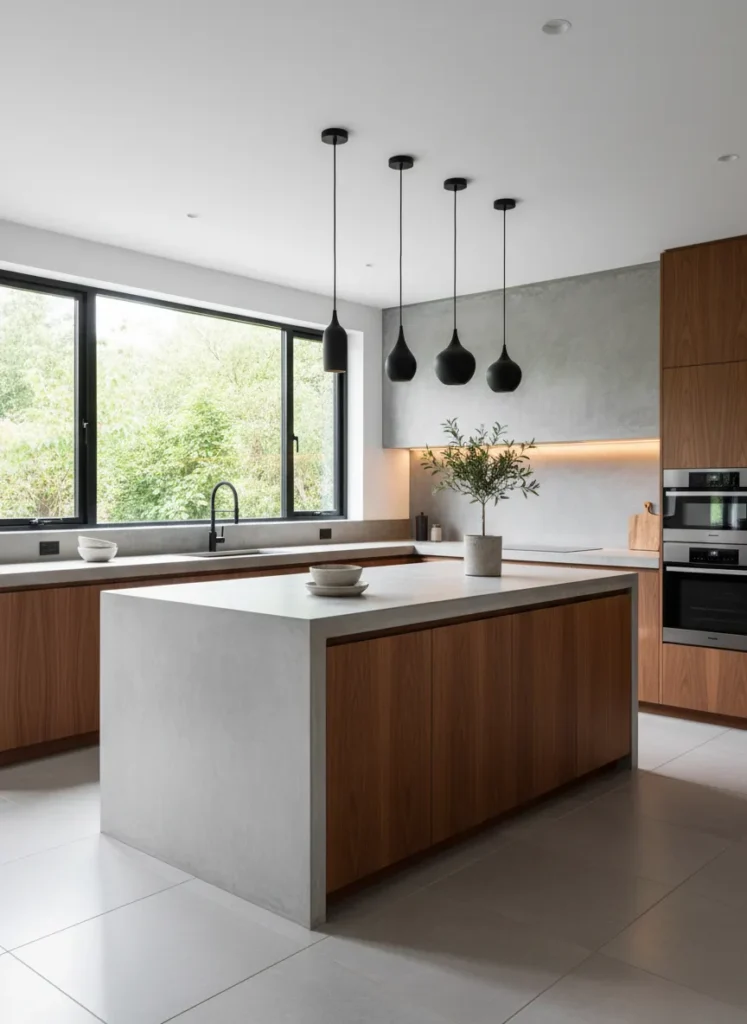 Concrete and Wood Contrast