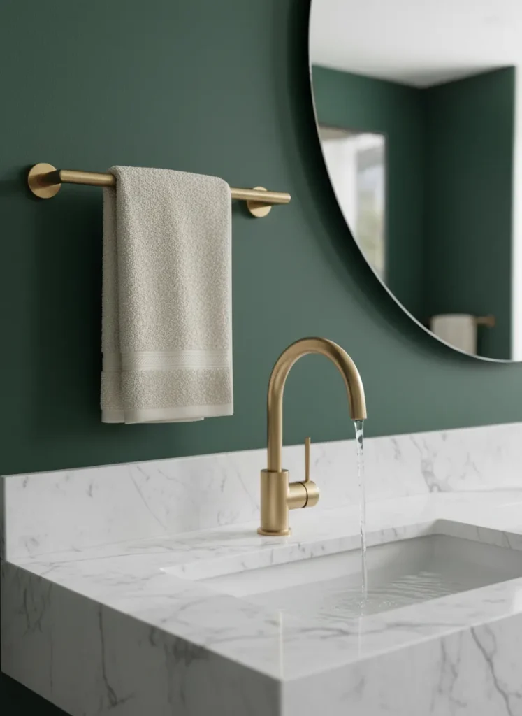 Dark Green and Brass Fixtures