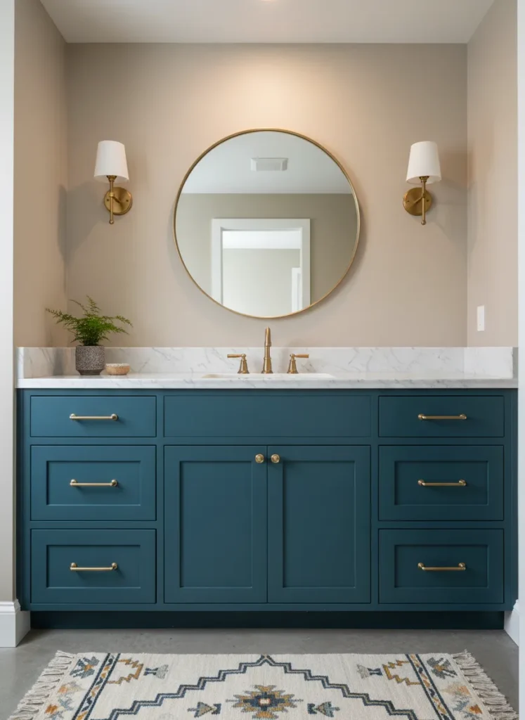 Deep Teal Vanity Cabinet
