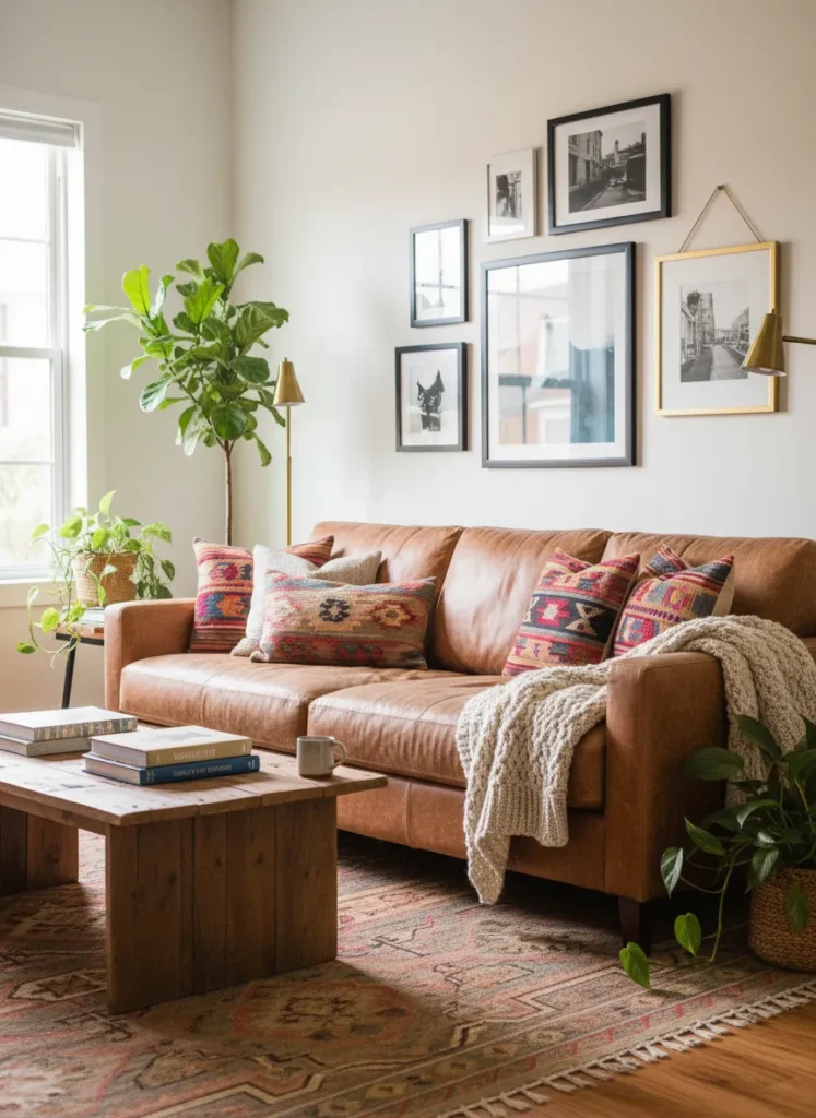 Distressed Leather Sofa