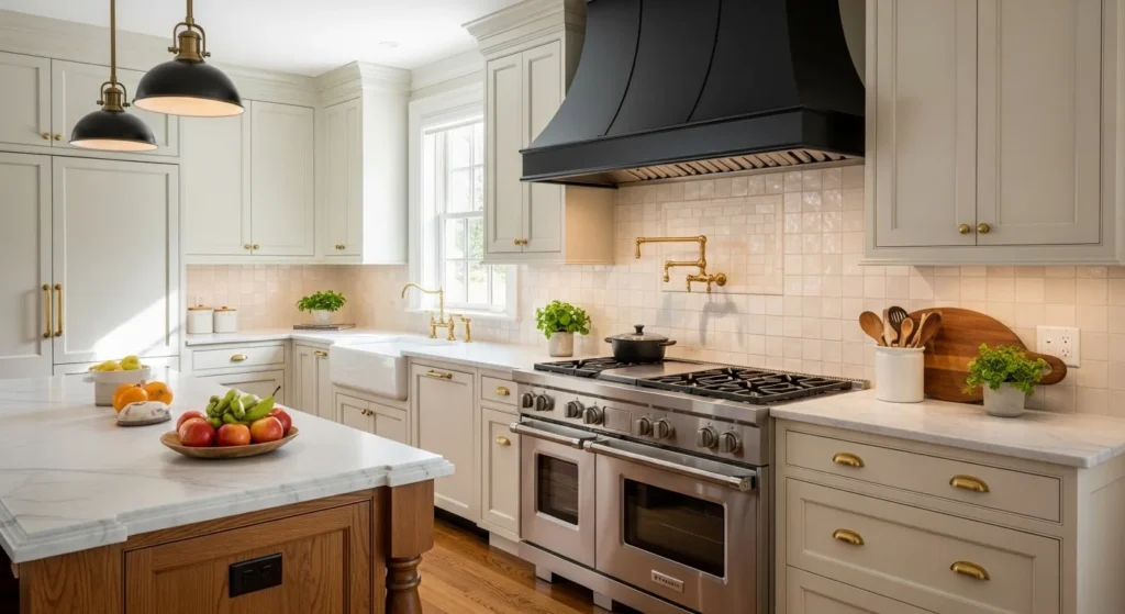 Dramatic Black Range Hood