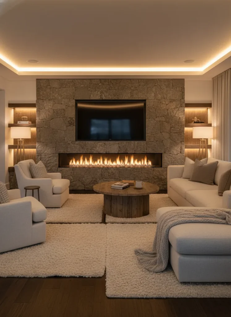 Fireplace and TV Combo