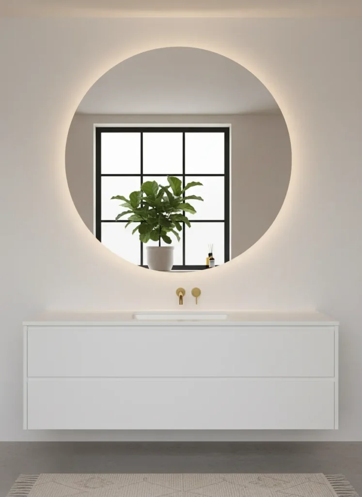 Frameless Round Mirror