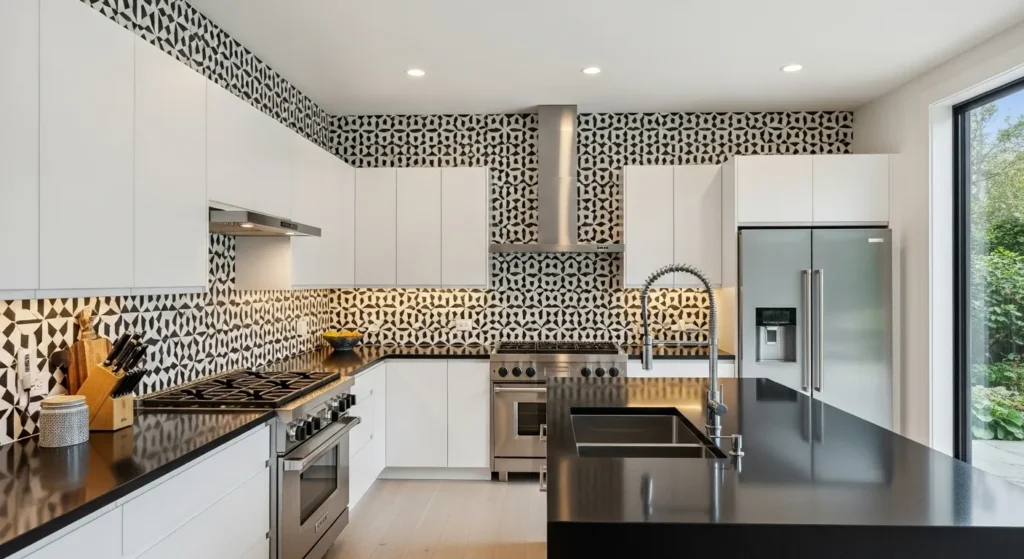 Geometric Patterned Backsplash