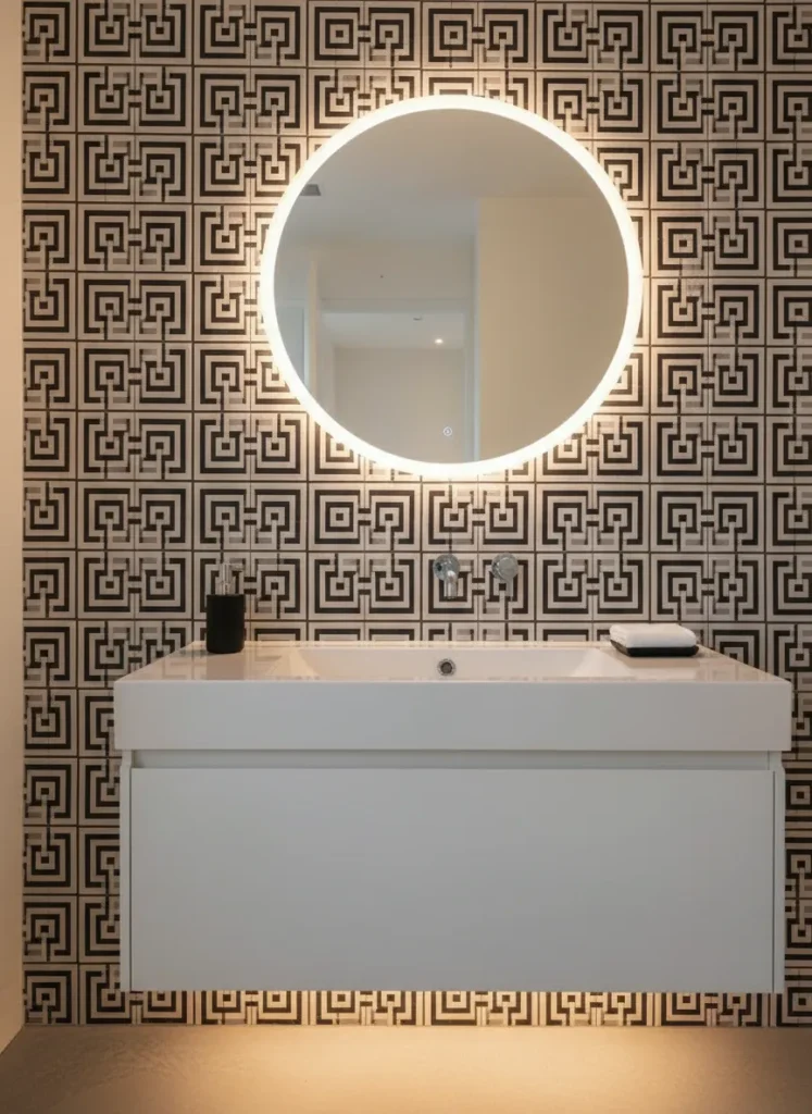 Geometric Tile Backsplash