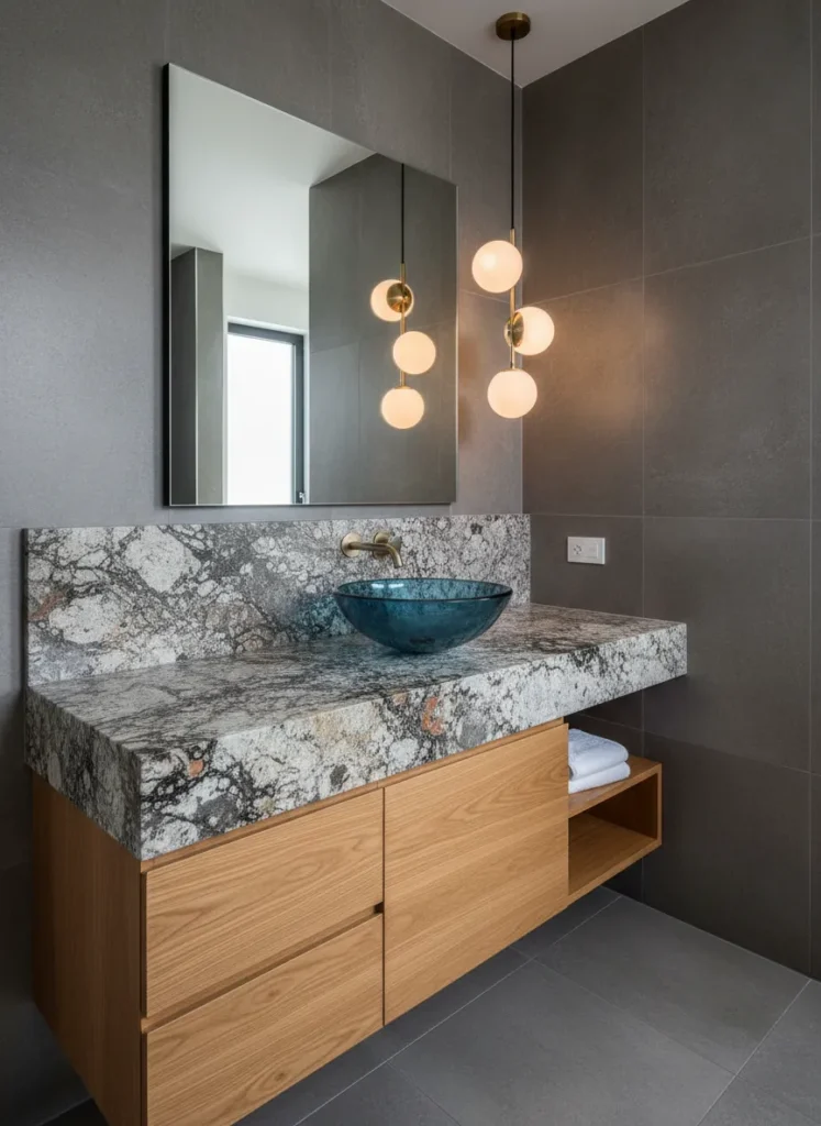 Glass Vessel Sink on Stone