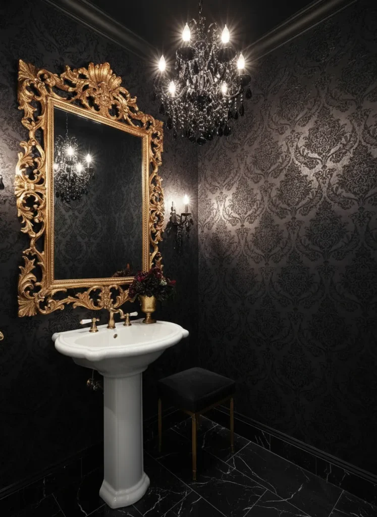 Gothic Glamour with Ornate Mirrors