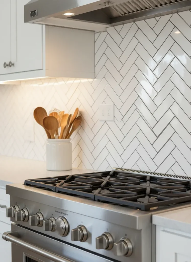 Herringbone Backsplash Tiles