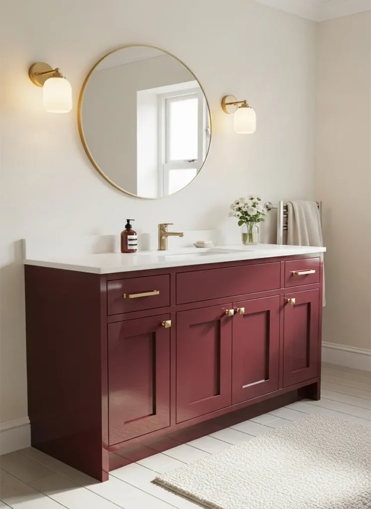 High Gloss Burgundy Vanity