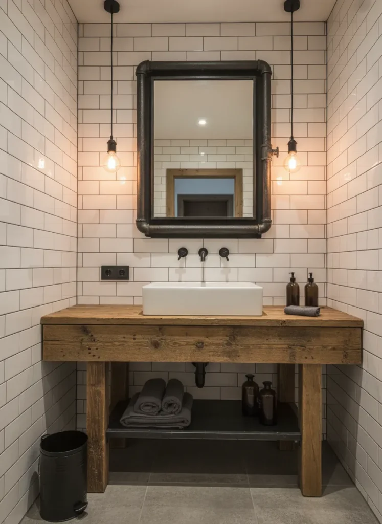 Industrial Black Pipe Mirror