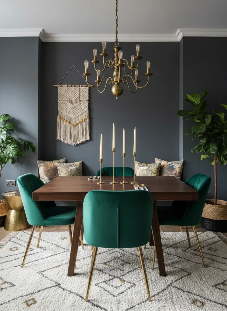 Jewel Toned Velvet Accents