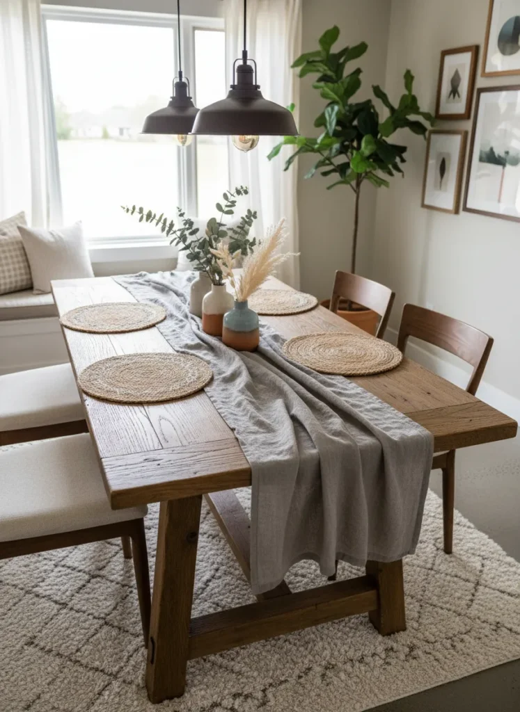 Layered Linen Table Runner