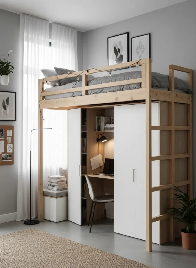 Loft Bed with Under-Storage