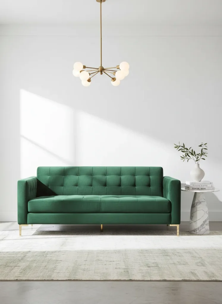 Luxurious Velvet Tuxedo Sofa