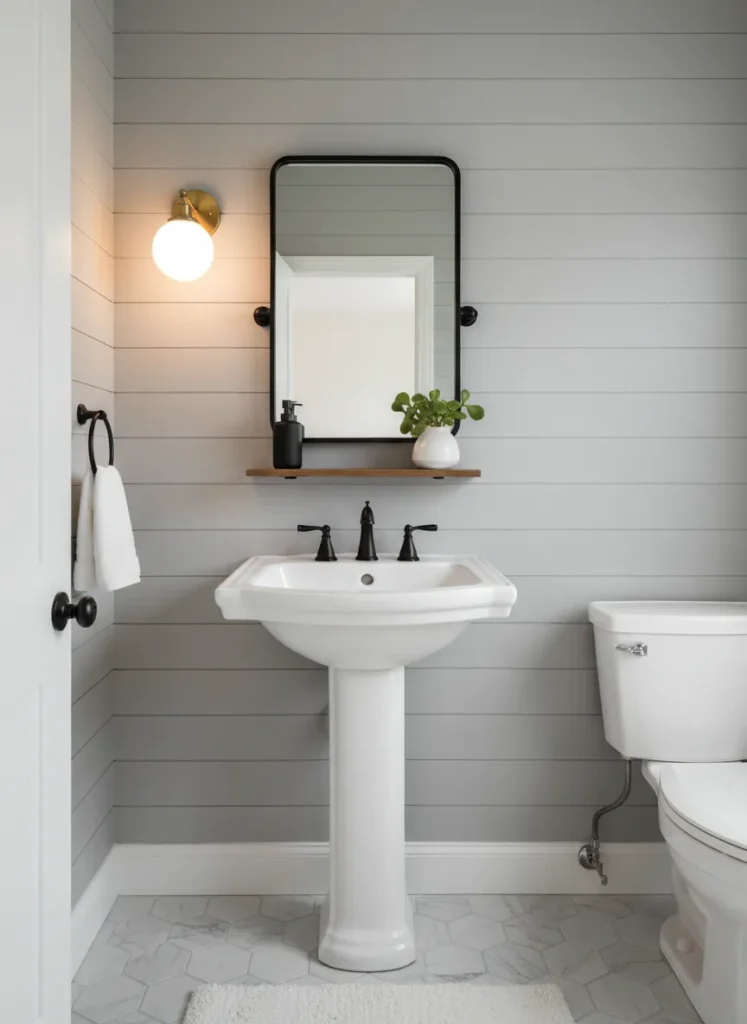 Mirror with Built-in Shelf