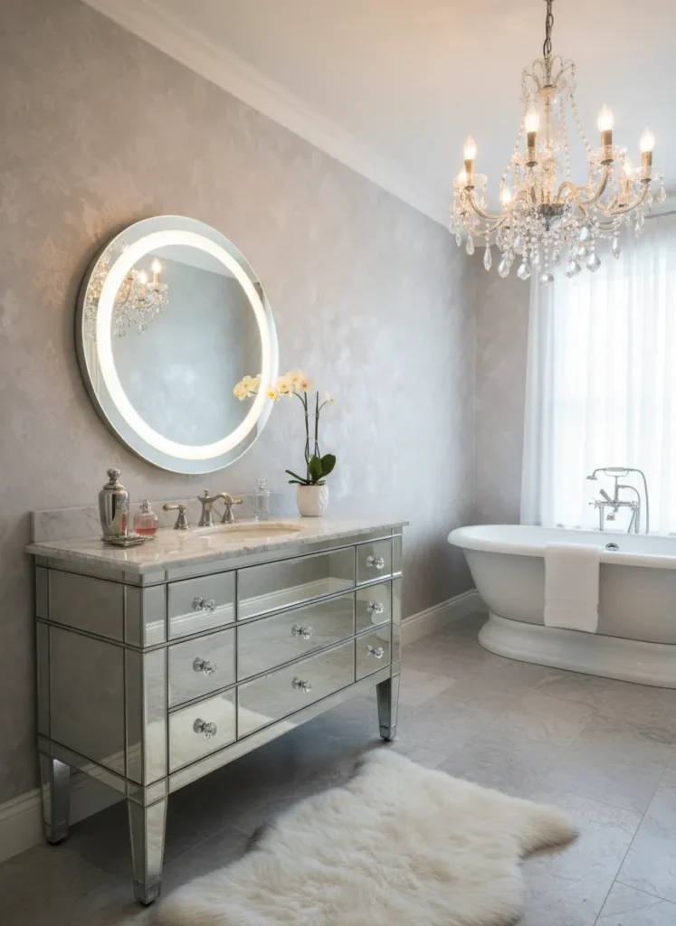 Mirrored Finish Cabinet