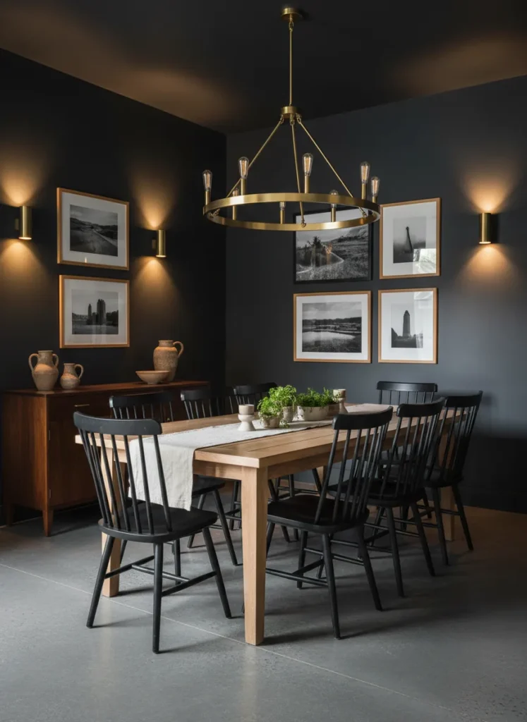 Moody Charcoal Walls