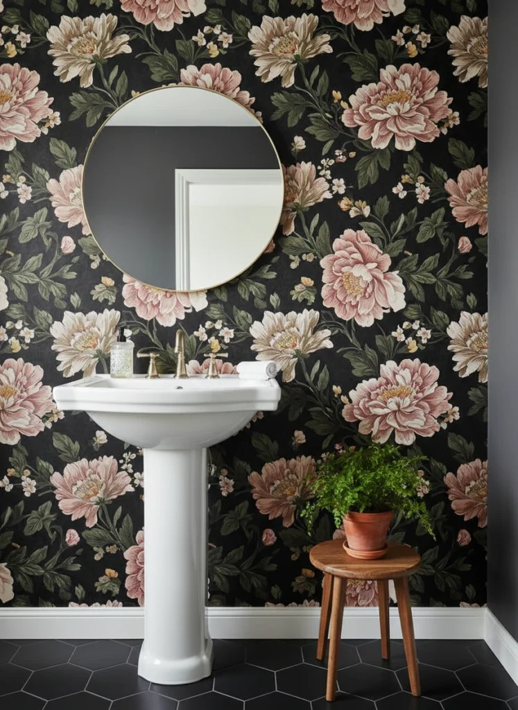 Moody Dark Floral Wallpaper