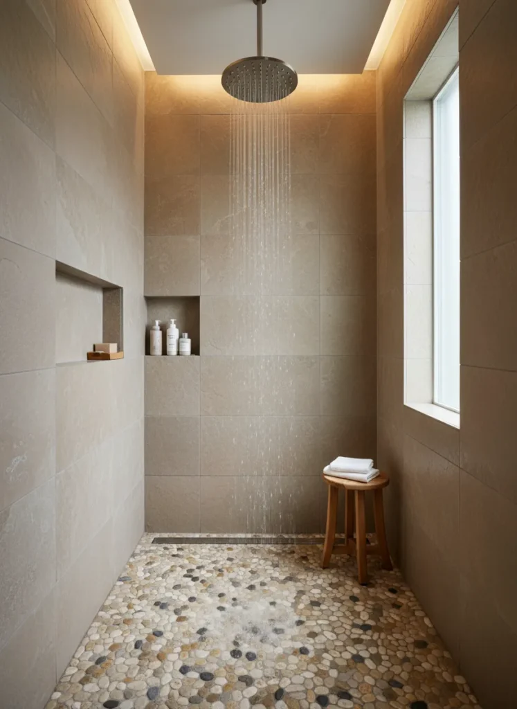 Natural Pebble Shower Floor