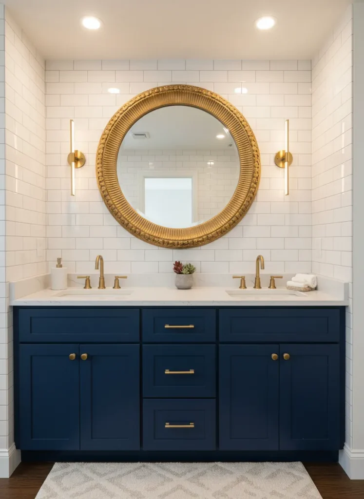 Navy Blue with Gold Hardware