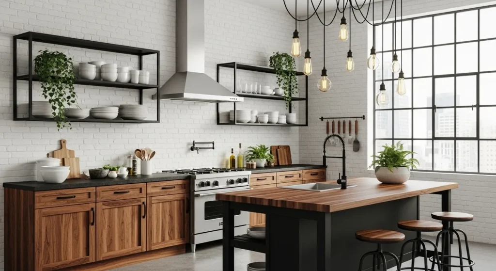 Open Black Metal Shelving