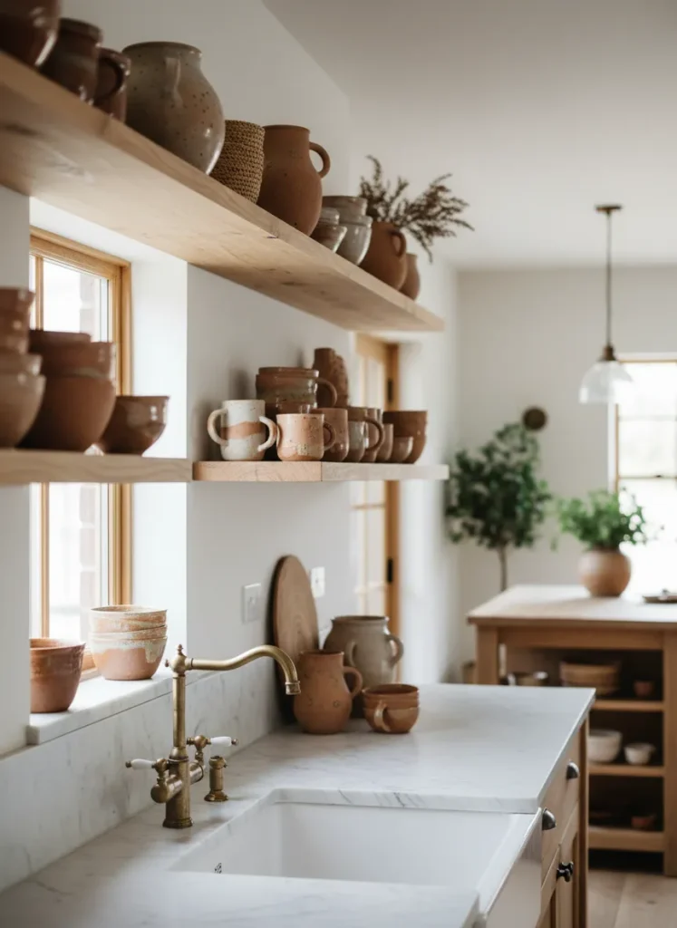 Open Clay Pottery Shelving