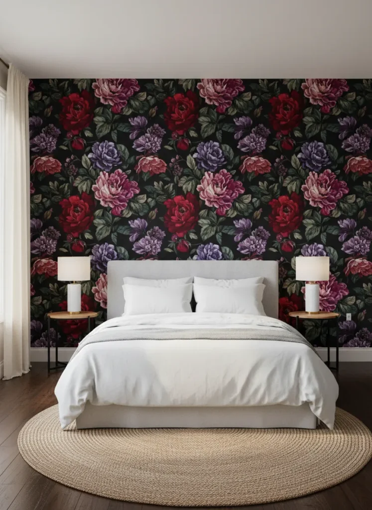 Oversized Dark Floral Murals